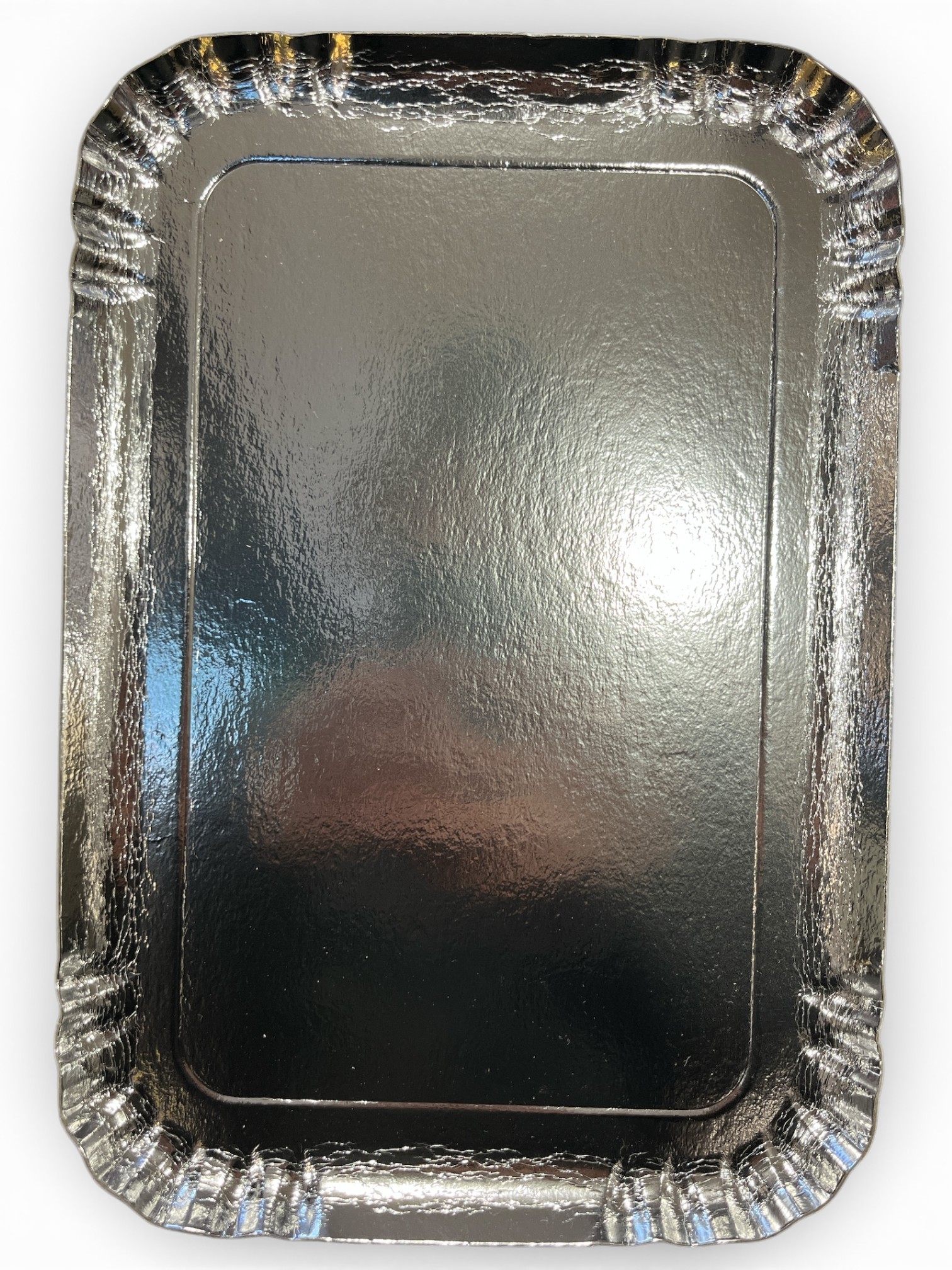 Plateau Rectangulaire Carton Rigide Argent et Or 30x21 cm – Support Gâteau